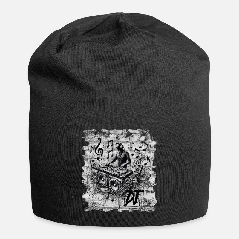DJ - Jersey-Beanie - Schwarz