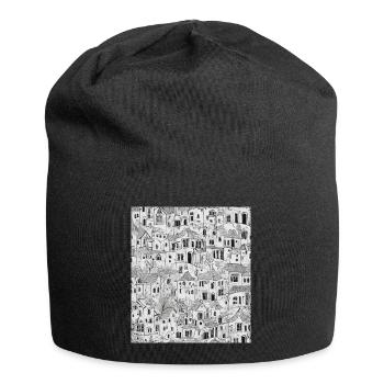 Dessin de la ville - Bonnet en jersey - noir - Devant