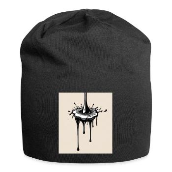 Ein Tropfen schwarze Farbe - Jersey-Beanie - Schwarz - Vorne