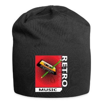 Retro-Musik - Jersey-Beanie - Schwarz - Vorne