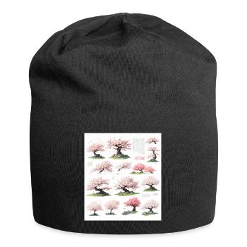 Illustrations of cherry trees - Jersey Beanie - black - Front