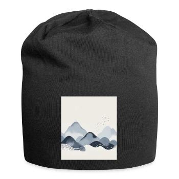 Abstract Mountains - Jersey Beanie - black - Front