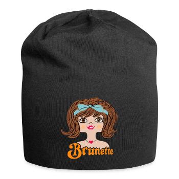 Brunette Retro Vintage - Jersey Beanie - black - Front