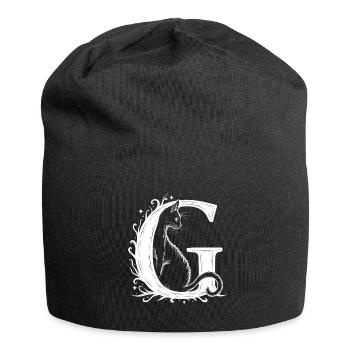 Lettre G avec chat - Bonnet en jersey - noir - Devant