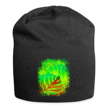 Sensation estivale feuilles aux couleurs de l’été - Bonnet en jersey - noir - Devant