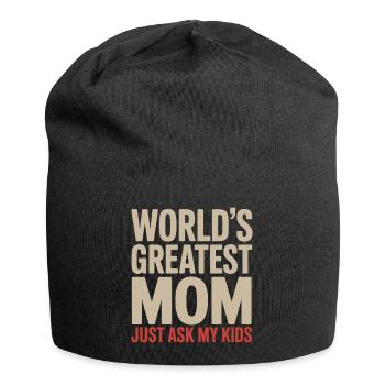 World's Greatest Mom Just Ask My Kids - Jersey Beanie - black - Front