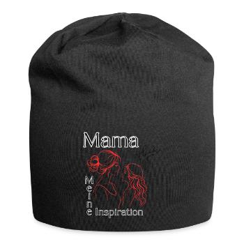 Mama meine Inspiration - Jersey-Beanie - Schwarz - Vorne