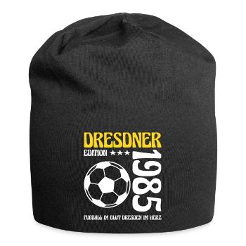 Dresdner Geburtstag 1985 Fußball Geschenk - Jersey-Beanie - Schwarz - Vorne