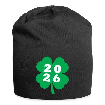 Glücksklee 2026 Viel Glück Silvester 26 Klee - Jersey-Beanie - Schwarz - Vorne