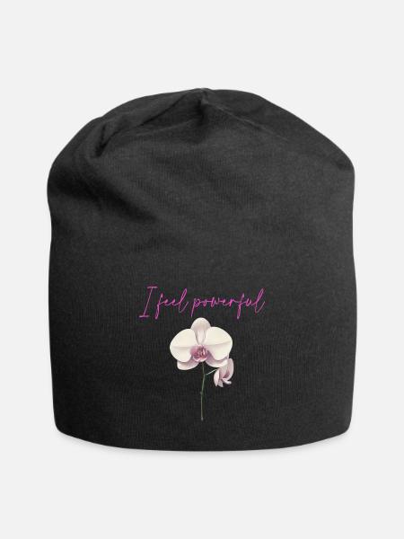 Flower - Jersey-Beanie - Schwarz