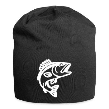 Fisch Silhouette - Jersey-Beanie - Schwarz - Vorne