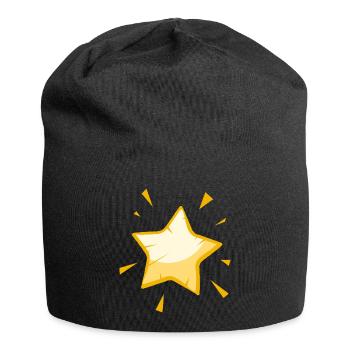 Étoile de dessin animé brillante - Conception dorée joyeuse - Bonnet en jersey - noir - Devant