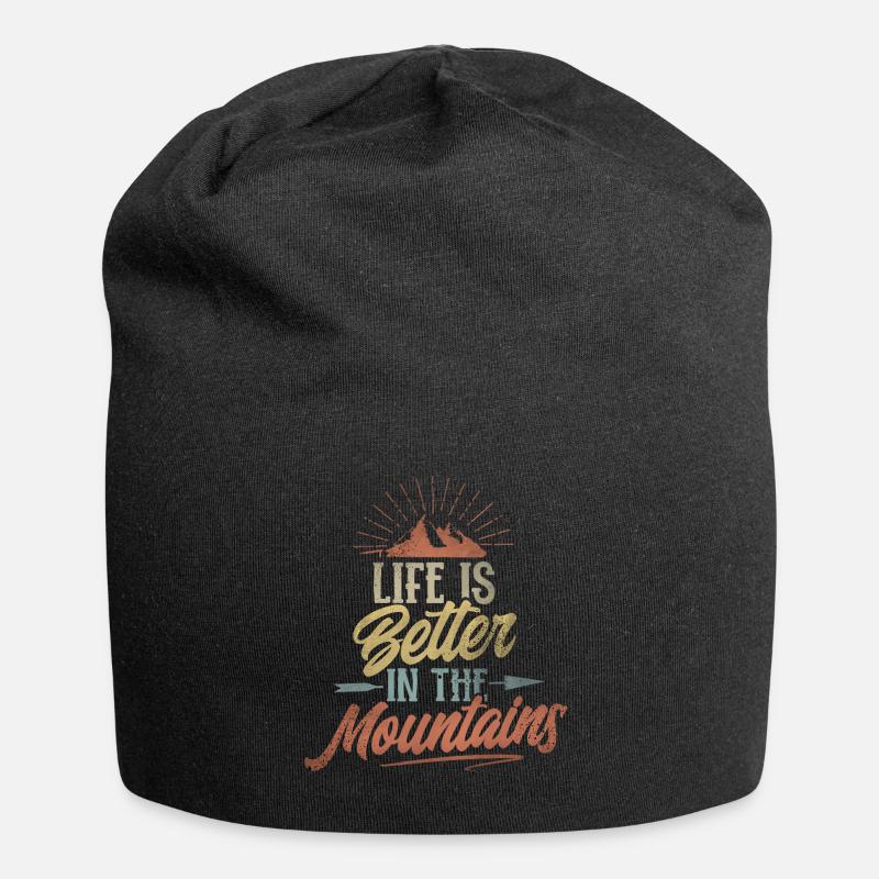 Life Is Better In The Mountains - Jersey-Beanie - Schwarz