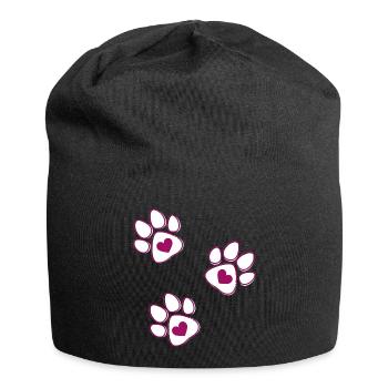 Pattes Coeur Stylisées - Bonnet en jersey - noir - Devant