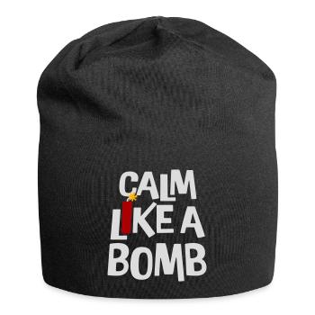 Calm Like Bomb Paradox Irony Humor Explosive Joke - Jersey Beanie - black - Front