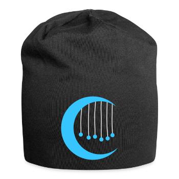 Blå måne med vindspel - Jersey Beanie - black - Front