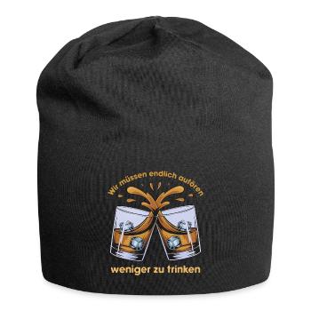 Wir müssen endlich aufhören weniger zu trinken! - Jersey-Beanie - Schwarz - Vorne