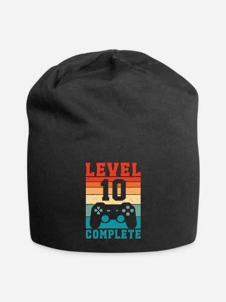 10. Geburtstag Level 10 Complete 10 Jahre Gamer - Jersey-Beanie - Schwarz