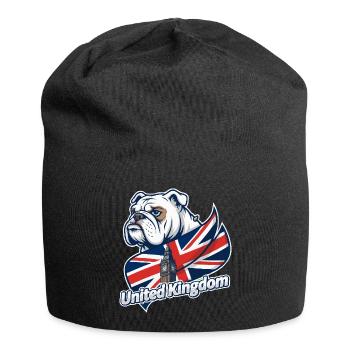 Bouledogue avec drapeau britannique et Big Ben - Bonnet en jersey - noir - Devant