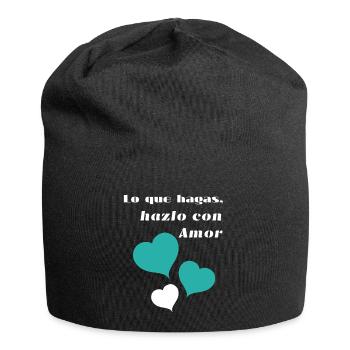 Lo_que_hagas-_hazlo_con_amor - Bonnet en jersey - noir - Devant