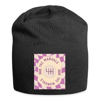 Save The Manuals Design für Petrolheads - Lila - Jersey-Beanie - Schwarz - Vorne