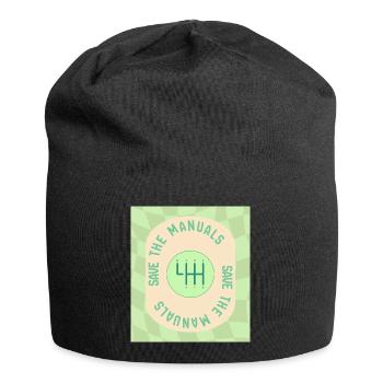Save The Manuals Design für Petrolheads - grün - Jersey-Beanie - Schwarz - Vorne