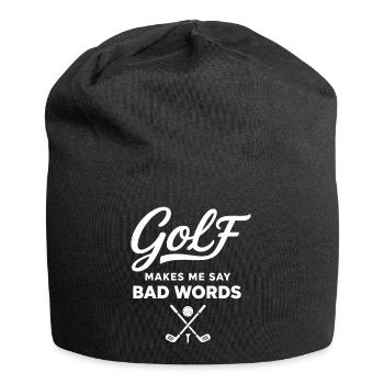 Golf et Gros Mots : L'Humour du Golfeur - Bonnet en jersey - noir - Devant