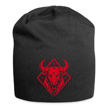 Taureau géométrique - Force pure - Signe du zodiaque Taureau - Bonnet en jersey - noir - Devant