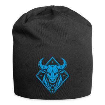 Taureau géométrique - Force pure - Signe du zodiaque Taureau - Bonnet en jersey - noir - Devant