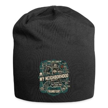 Frankfurt Liebe - Jersey-Beanie - Schwarz - Vorne