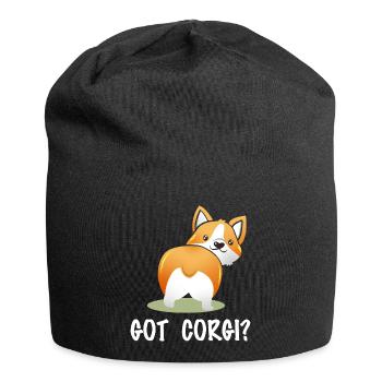 Got Corgi? Frecher Corgi-Po Spruch - Jersey-Beanie - Schwarz - Vorne