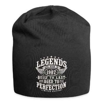 1987 Jahrgang geboren Legenden Vintage Geburtstag - Jersey-Beanie - Schwarz - Vorne