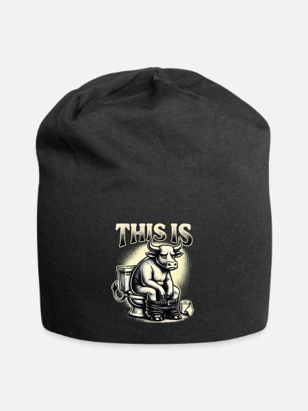 This Is Bullshit Toilet Humor Sarcasm - Jersey Beanie - black