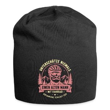 Unterschätze niemals alten Mann mit Fahrrad - Jersey-Beanie - Schwarz - Vorne