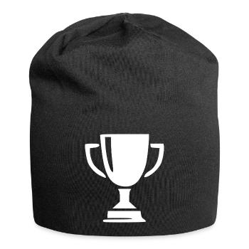Pokal Sieg Geschenk Sportler - Jersey-Beanie - Schwarz - Vorne