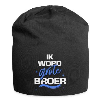 "Ich werde großer Bruder" Schwangerschaftsankündigung - Jersey-Beanie - Schwarz - Vorne