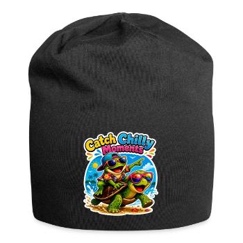 Urlaubs Vibes - Jersey-Beanie - Schwarz - Vorne