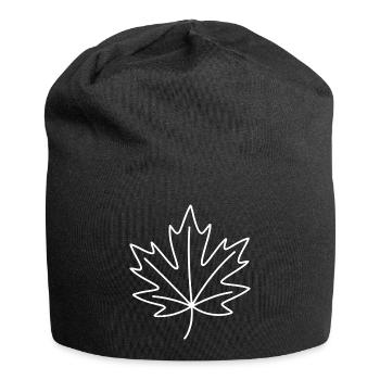 Minimum Leaf Outline - Jersey Beanie - black - Front