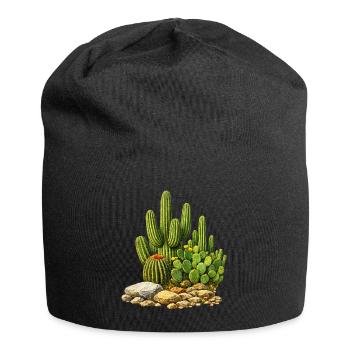 Cacti with flowers - Jersey Beanie - black - Front