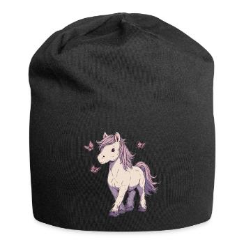Bangs with butterflies - Jersey Beanie - black - Front