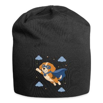 Beagle superhero with cape - Jersey Beanie - black - Front