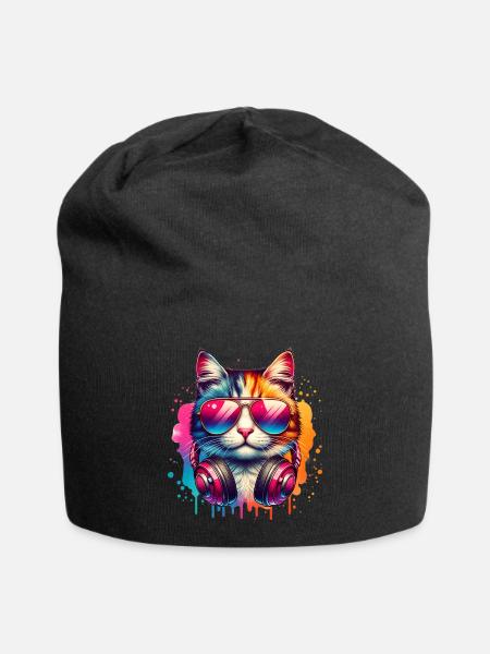 dj cat - Jersey-Beanie - Schwarz