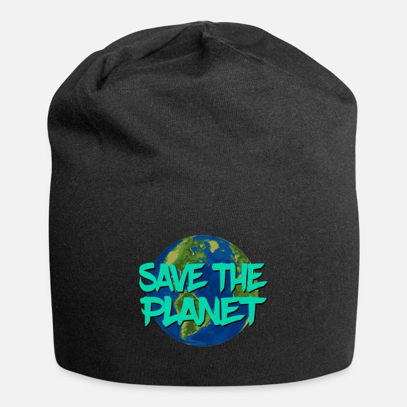 Save the Planet - Jersey-Beanie - Schwarz