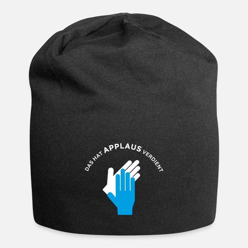 Das hat Applaus verdient / Hände klatschen Beifall - Jersey-Beanie - Schwarz