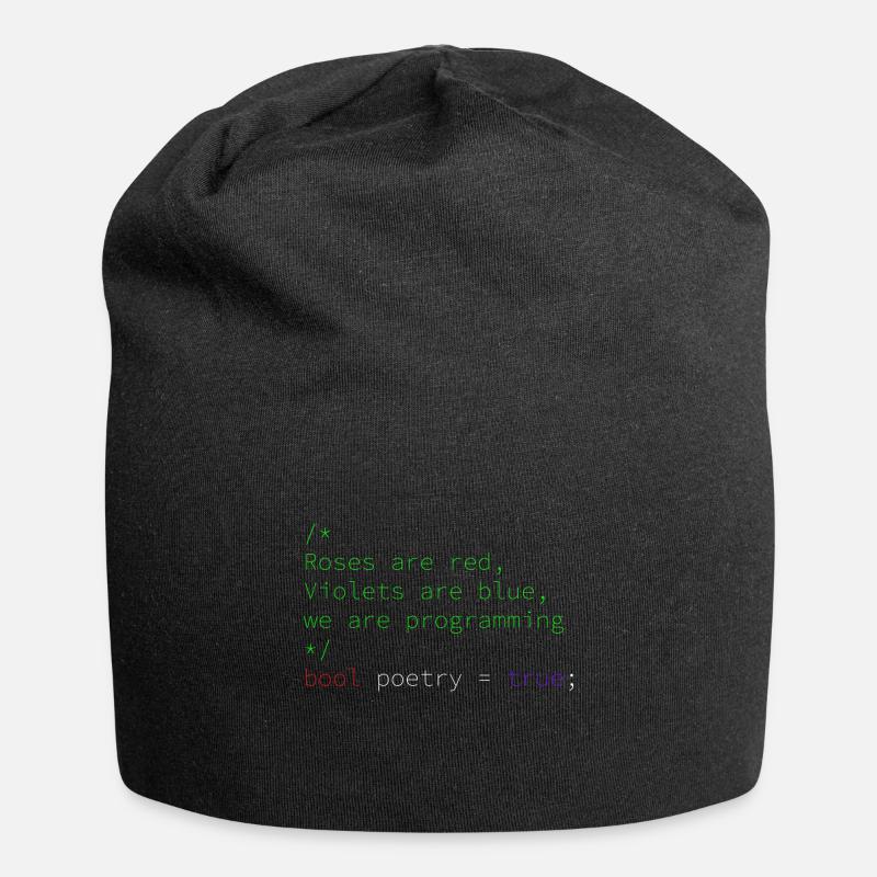 Programmation poétique - Bonnet en jersey - noir