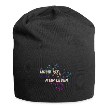 Musik ist mein Leben - Jersey-Beanie - Schwarz - Vorne