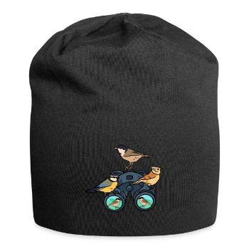 Vogelbeobachtung Vogelfreund Fernglas Ornithologe - Jersey-Beanie - Schwarz - Vorne