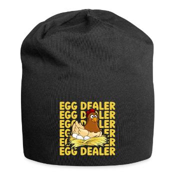 Egg Dealer Egg Farmer Chicken Lover - Jersey-Beanie - Schwarz - Vorne