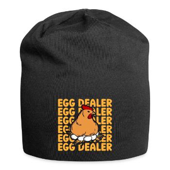 Egg Dealer Egg Farmer Chicken Lover - Jersey-Beanie - Schwarz - Vorne