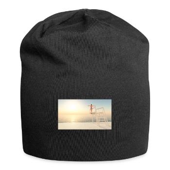 Plongeur haut sur un plongeoir - Bonnet en jersey - noir - Devant